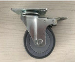 Thermoplastic Rubber Dumpster Casters Swivel Plate Caster Wheels With Top Brake