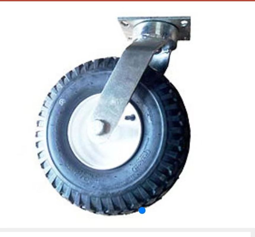 Steel Structure Rubber Dumpster Casters 10 Inch Pneumatic Tire