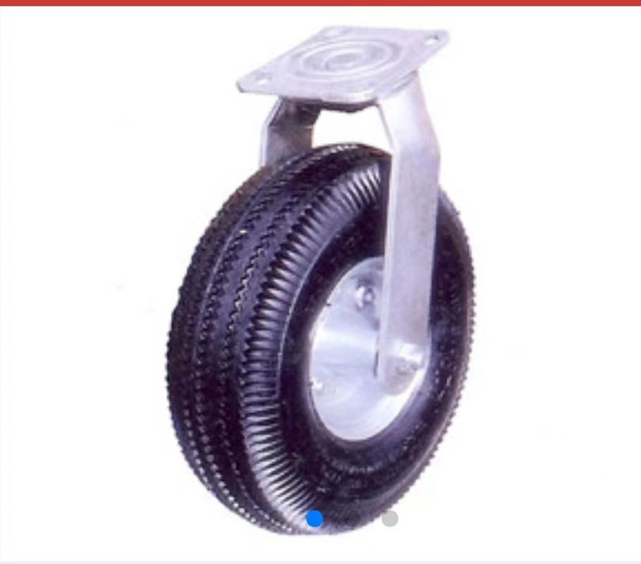 Steel Structure Rubber Dumpster Casters 10 Inch Pneumatic Tire