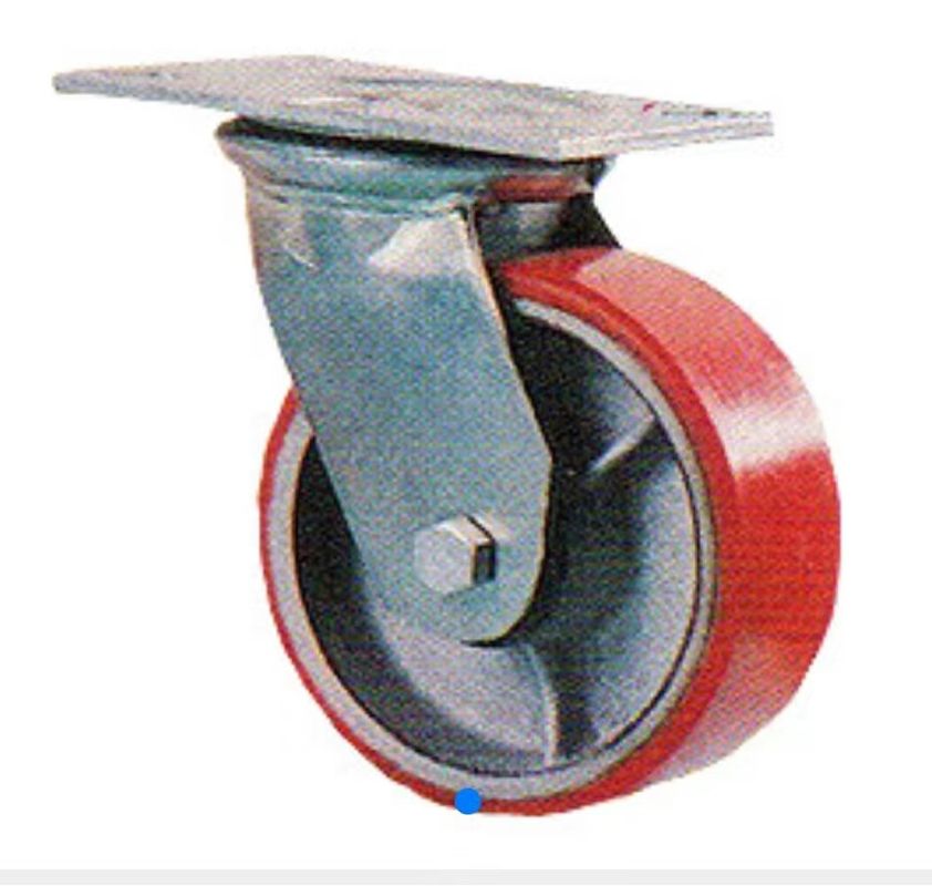 4 In Rubber Swivel Dumpster Casters With 4 Points Breaker