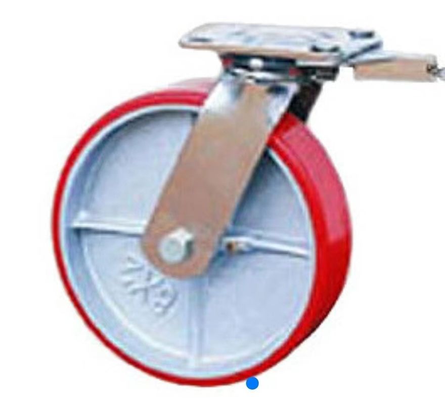 4 In Rubber Swivel Dumpster Casters With 4 Points Breaker